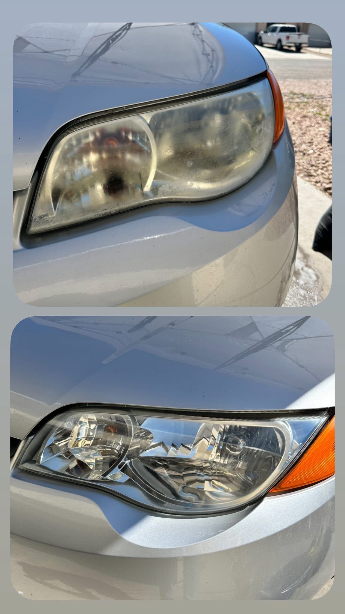 Headlight restoration before and after Kingman AZ