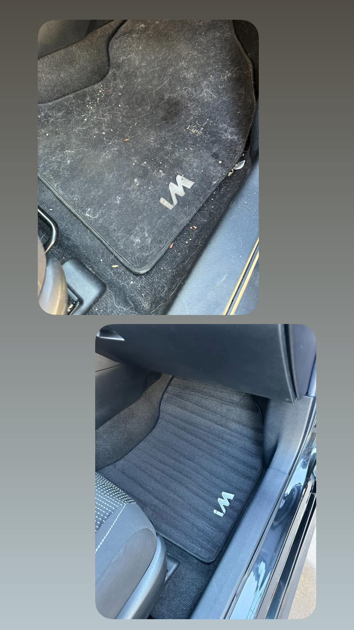 Interior carpet before and after detailing Kingman AZ