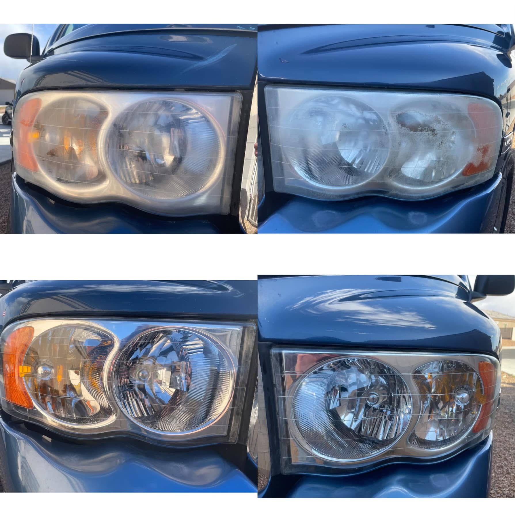 Headlight restoration before and after Kingman AZ